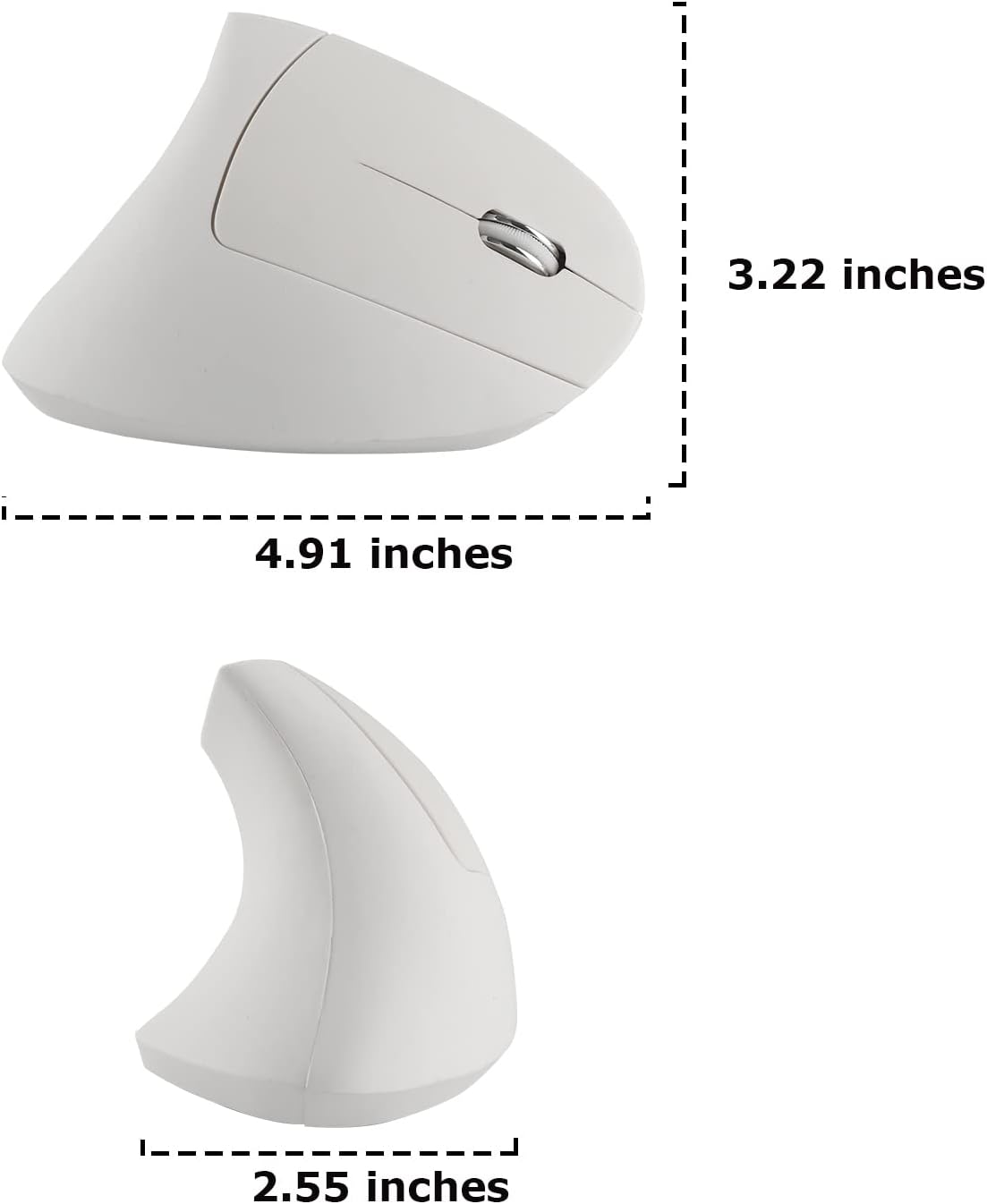Wireless Mouse Ergonomic Vertical Mouse Ergo High Presion Optical Lightweight Cordless LED Light Cute Wireless Mouse for Laptop Computer Mac Office Girl Boy Adults Gift , 800/1200/1600 DPI, 6 Buttons - Image 5